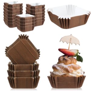 50*40mm Grid / Marble Design Single Side Gloss Cup Self Baking Liners