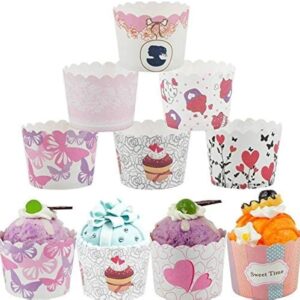 50*40mm Printed Design Plain Muffin Cup Self Baking Liners