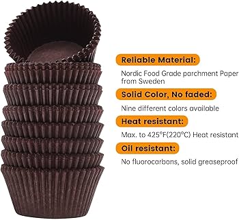 Brown Liners 1000PC Tube 12CM Paper Liners