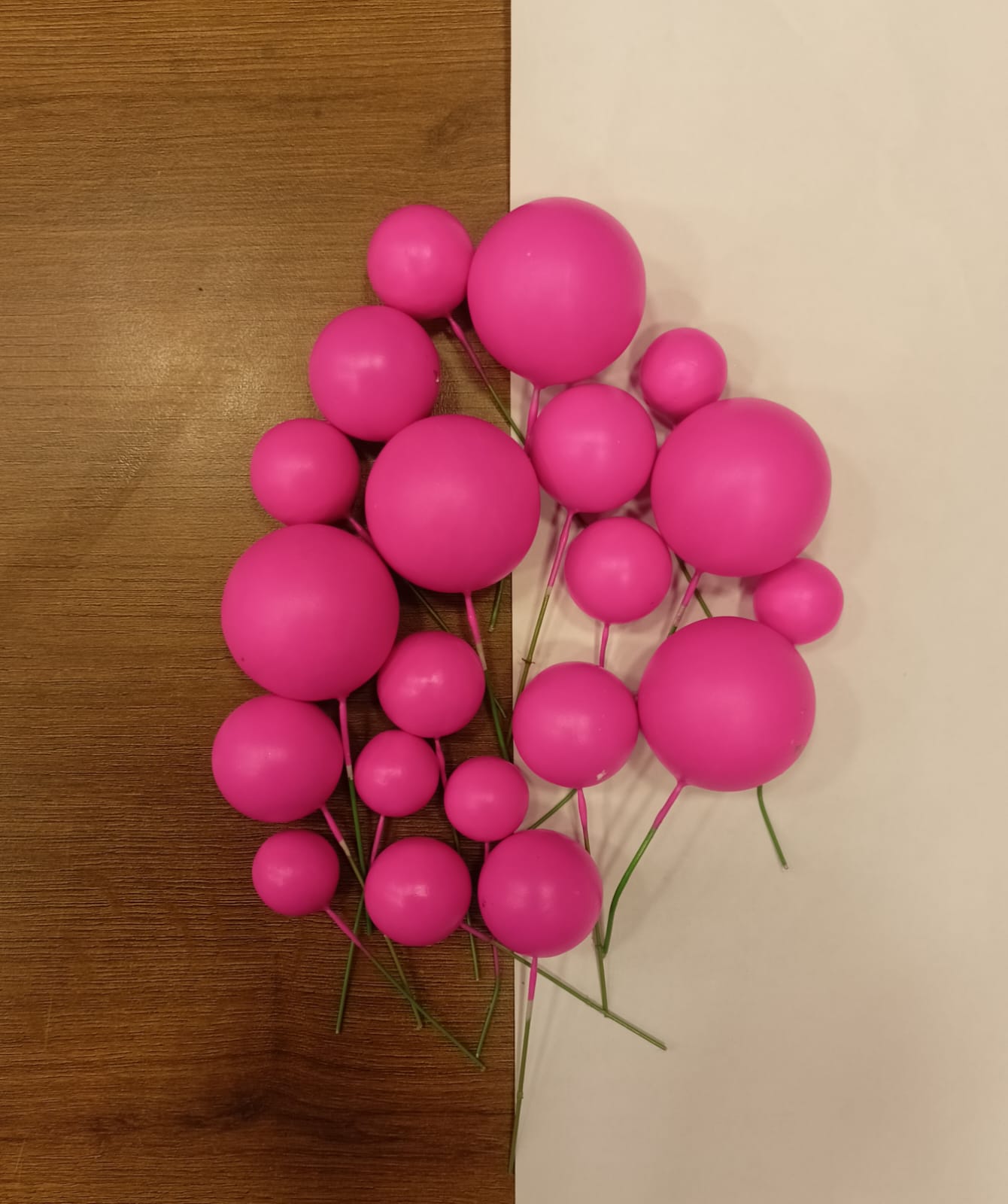 BRIGHT PINK faux ball Faux Ball