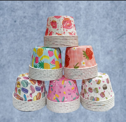 50*40mm  Printed Design Plain Muffin Cup Self Baking Liners